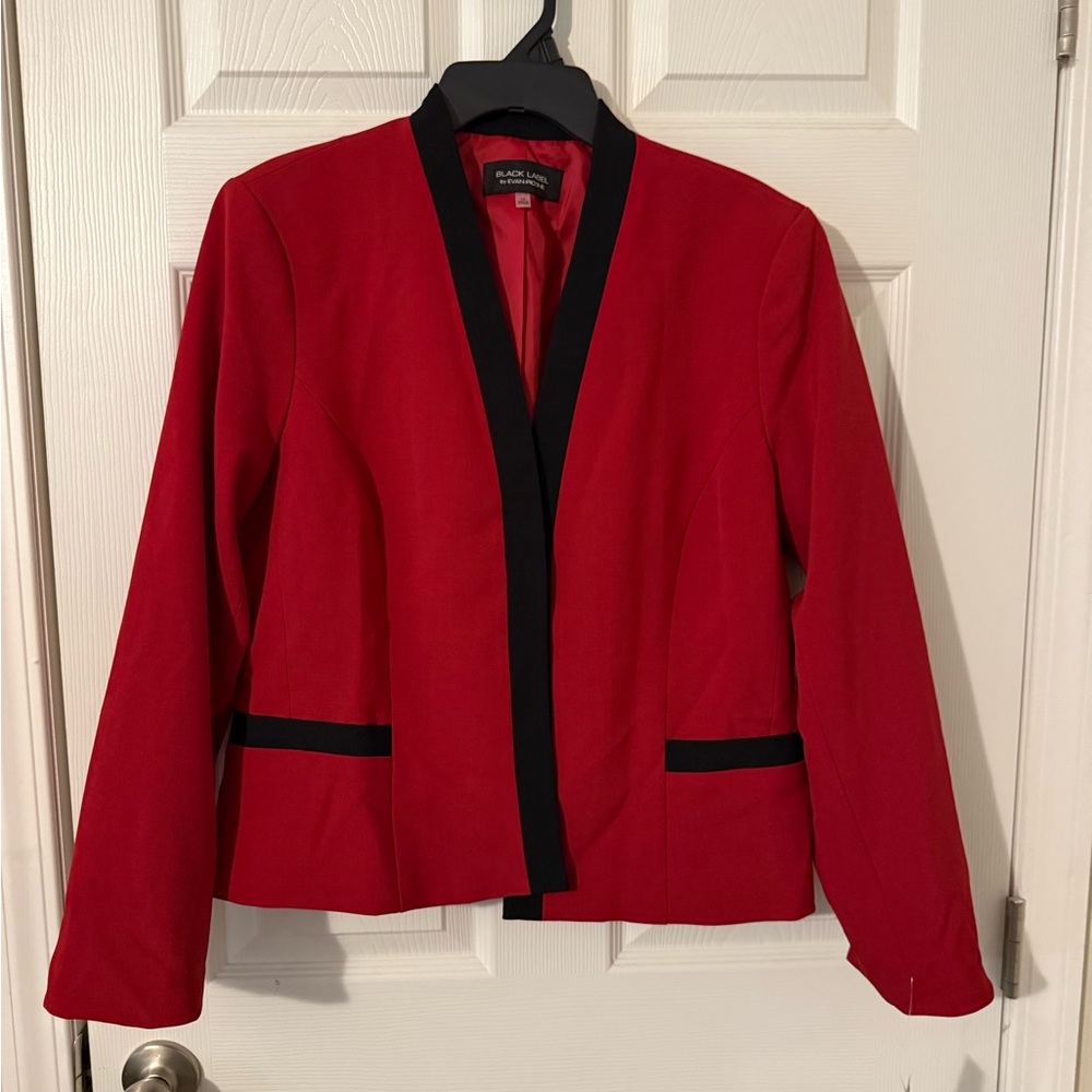 Black Label Red and Black Tailored Blazer with Modern Color Blocking